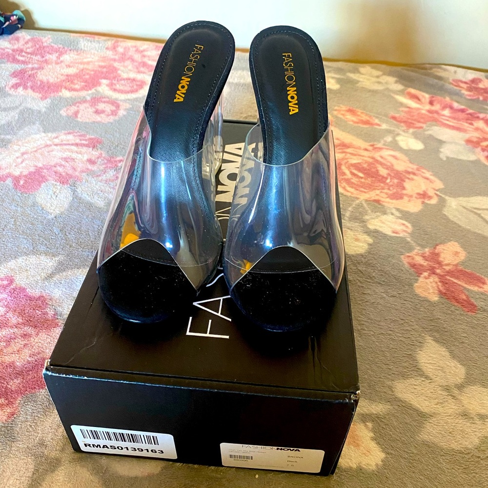 Fashion Nova clear heels